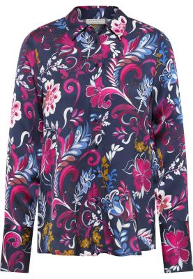 Hemdbluse aus Viskose-Satin mit floralem Print – Elegant, farbenfroh & fließend | Bluse 7759 D351