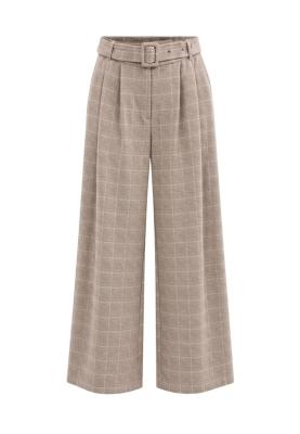 Weit geschnittene Hose mit kariertem Druck