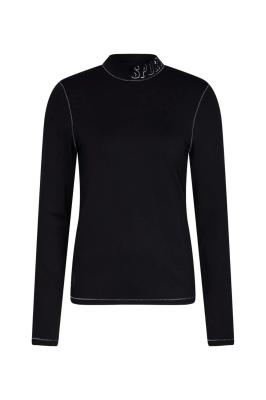 Stehkragen-Shirt mit Folien-Druck