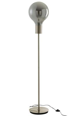 Stehlampe Ball Glas/Metall Grau/Silber