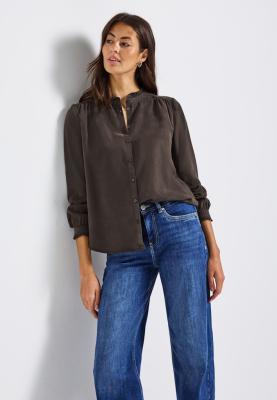 Washed tunic blouse w frill de