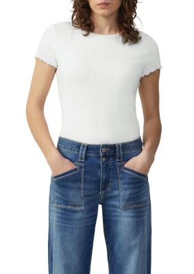 Verkürztes Rippshirt mit Rundhalsausschnitt – Dein stylisches Basic-Piece