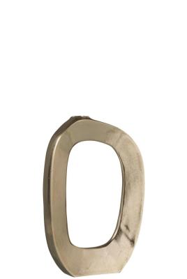 Vase Oval Geöffnet Aluminium Gold Small
