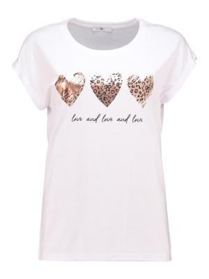 T-Shirt mit Herzprint und Glitzer – Verspielter Charme für deinen Look | SS P TP An44ika