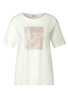 partprint shirt w.foil wording