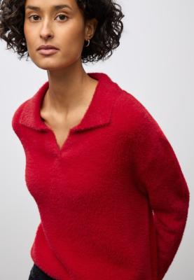 fluffy yarn polo sweater