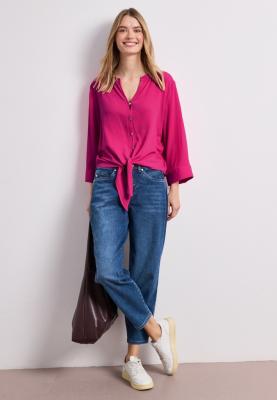 Splitneck blouse w knot detail