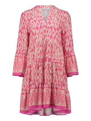 Kleid mit V-Ausschnitt, Volants und in Allover-Print. | Dress Me44lody