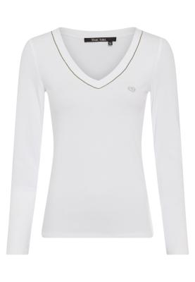 T-Shirt aus Cotton-Modal-Rippjersey mit Glamour-Details