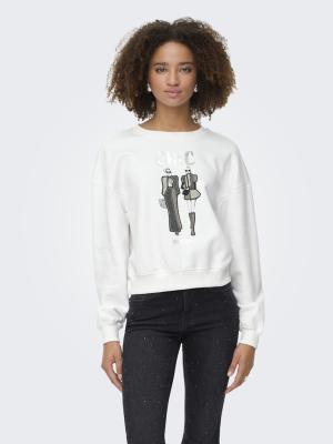 ONLEMILY L/S DENIM PRINT O-NECK SWT