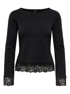 ONLLIVE LOVE L/S O-NECK LACE TOP CS