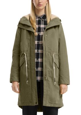 Gefütterter Parka mit Teddyplüsch in der Kapuze