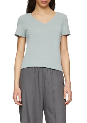 Baumwollshirt mit V-Ausschnitt