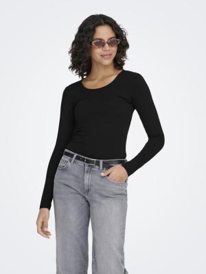 Langärmeliges Basic-Oberteil | ONLLIVE LOVE LIFE L/S ONECK TOP NOO