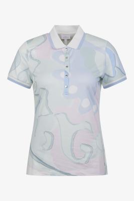 Poloshirt mit abstraktem Print – Klassik trifft sommerlichen Chic