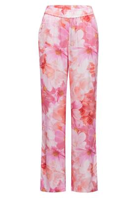 Weite Pyjamahose mit Blumendruck und Joggerbund