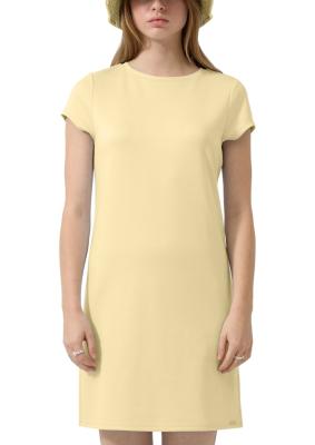 Knielanges Jerseykleid mit Rundhalsausschnitt