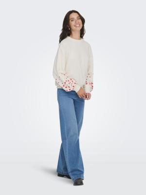 ONLBROOKE L/S O-NECK FLOWER SWT NOO