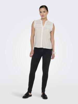 ONLEVELYN SL V-NECK TOP OX WVN