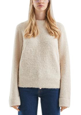 Boucle-Pullover mit Stehkragen