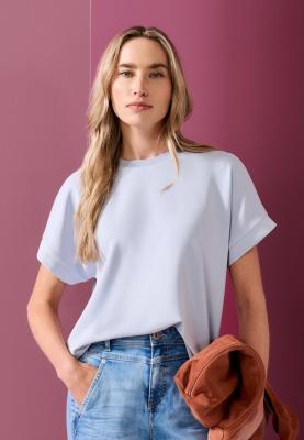 silk look shirt w.shiny collar