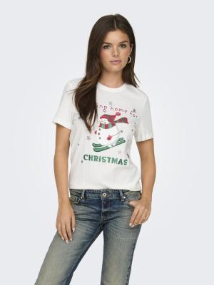 Weihnachtliches T-Shirt für festliche Stimmung | ONLXMAS LIFE YRSA CHRISTMAS S/S TOP
