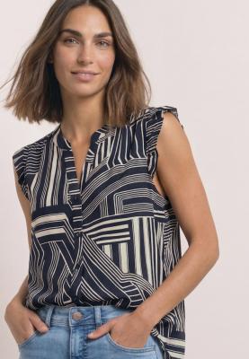 Buttoned splitneck blousetop w