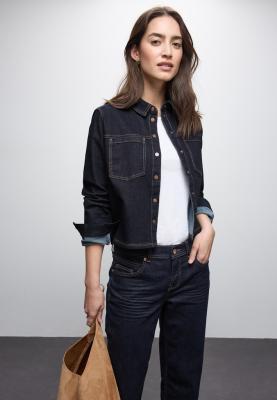 Style Blouse,rinse blue