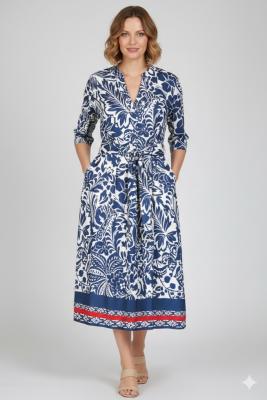 White Label Druckkleid – Feminine Eleganz mit maritimem Flair