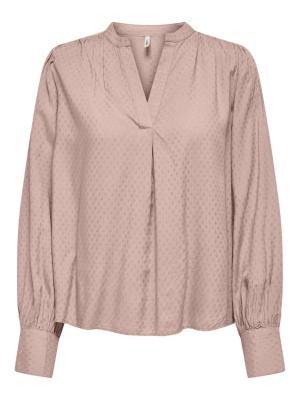 Damenbluse von Only mit V-Ausschnitt und langen Ärmeln | ONLMARLA DOBBY L/S V-NECK TOP PTM