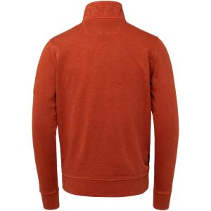 Half button collar slub light swea