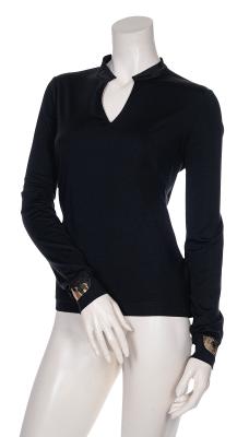 Jersey-Shirt mit Cut-Out-Kragen – Eleganz trifft auf Understatement