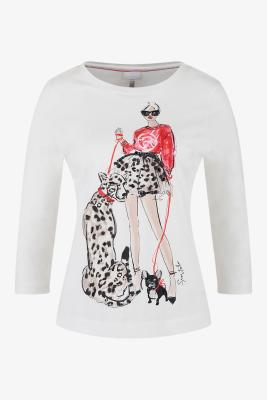 Sportalm Shirt – Kunstvolle Illustration mit glamourösen Akzenten