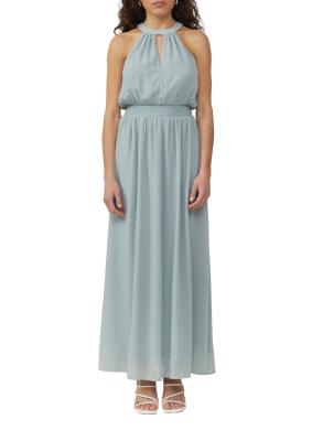 Langes Chiffonkleid mit Smok-Detail