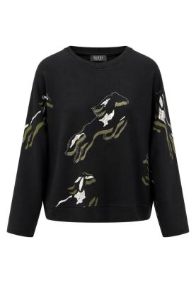 Sweatshirt mit Langarm zeigt sich in figurumspielender