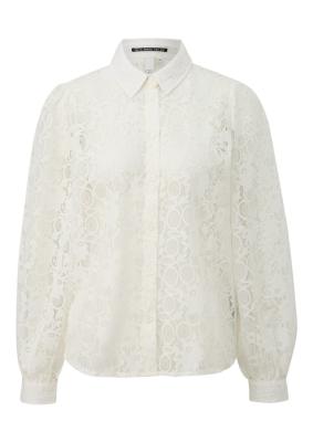 Spitzenbluse mit Knopfleiste