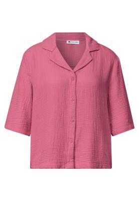 Muslin blouse w bowling collar