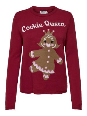 Festlicher Strickpullover für weihnachtliche Stimmung | ONLXMAS GINGERBREAD LS O-NECK BOX K