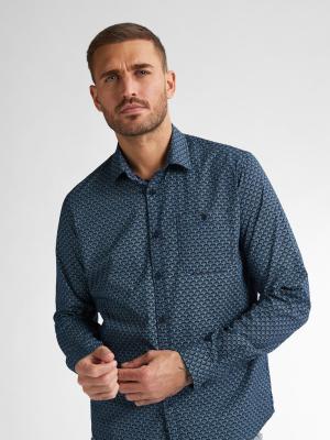 Langarmhemd mit Micro-Print – Eleganz trifft auf Alltagstauglichkeit