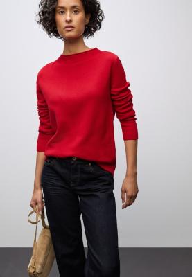 QR_rolled edge collar sweater