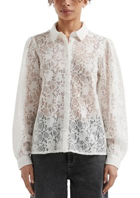 Spitzenbluse mit Knopfleiste