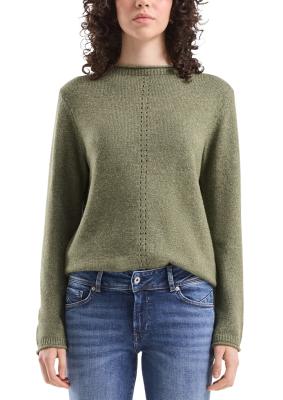 Melierter Strickpullover im Regular-Fit-Design