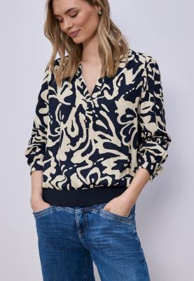 Splitneck blouse w elastic tap