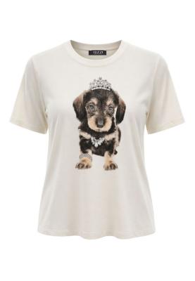 T-Shirt mit Dackel-Print wird durch funkelnde Schmuckdetails