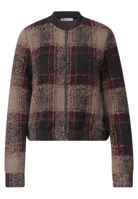 multicolor fluffy check jacket