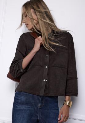 Velours shirtcollar blouse w p