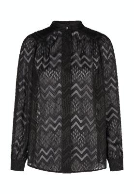 Bluse mit halbtransparentem Fil-Coupé mit Glanzfäden