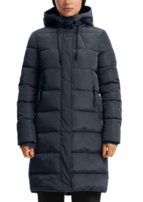 Wärmend wattierter Steppmantel mit Kapuze