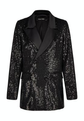Eleganter Tuxedo-Blazer aus Paillettenjersey