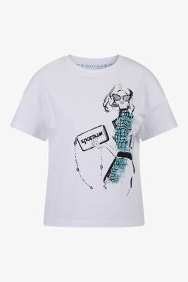 Statement-Shirt mit modischer Illustration – aus hochwertigem Baumwoll-Jersey | Orella